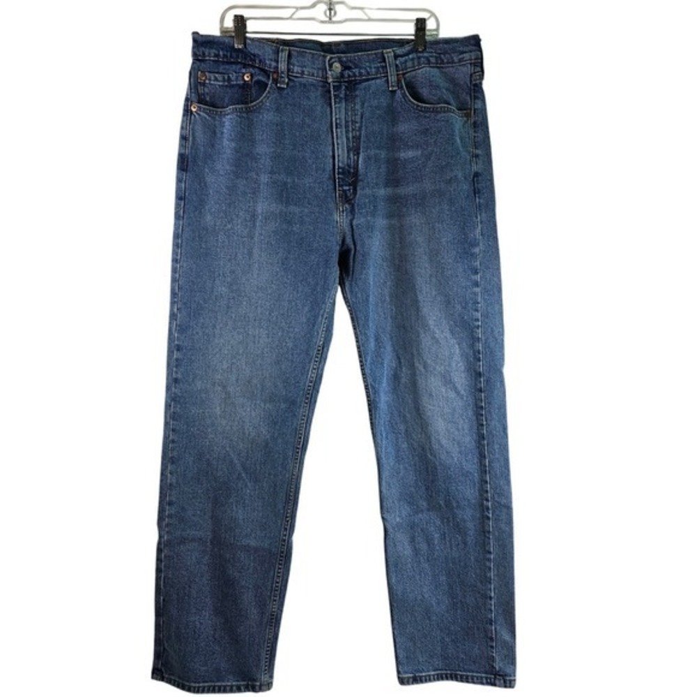 Levi's 505 Regular Fit Straight Jeans Mens 38x32 Medium Wash Blue (Meas 37x31.5)